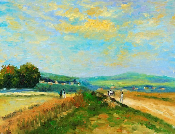 Oil-Painting - Countryside fields